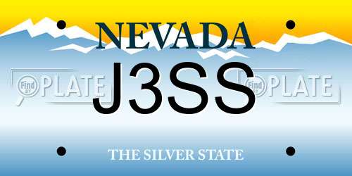 J3SS Nevada License Plate