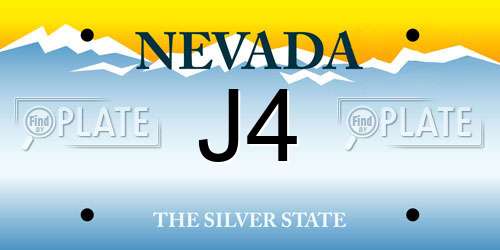 J4 Nevada License Plate