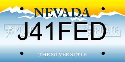 J41FED Nevada License Plate