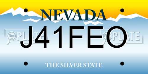 J41FEO Nevada License Plate
