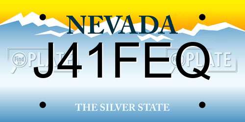 J41FEQ Nevada License Plate