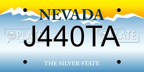J440TA Nevada License Plate