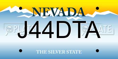 J44DTA Nevada License Plate