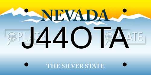 J44OTA Nevada License Plate