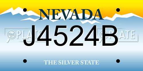 J4524B Nevada License Plate