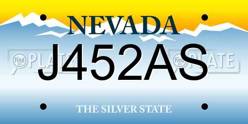 J452AS Nevada License Plate