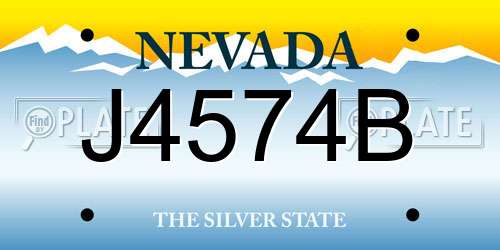J4574B Nevada License Plate