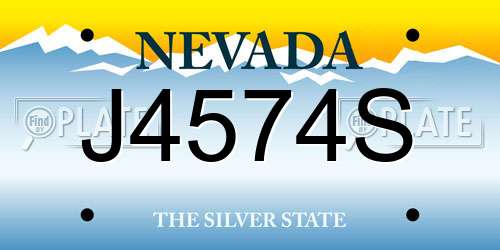 J4574S Nevada License Plate