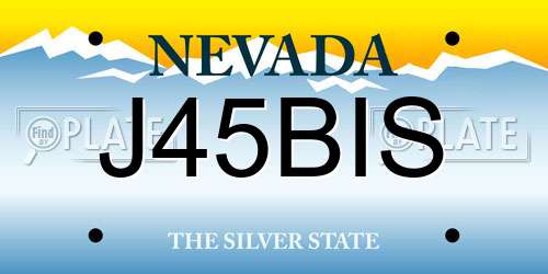 J45BIS Nevada License Plate