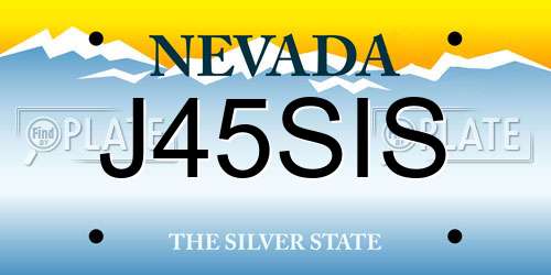 J45SIS Nevada License Plate