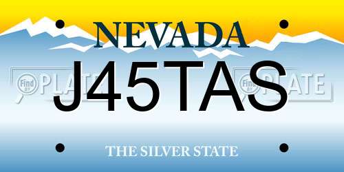 J45TAS Nevada License Plate