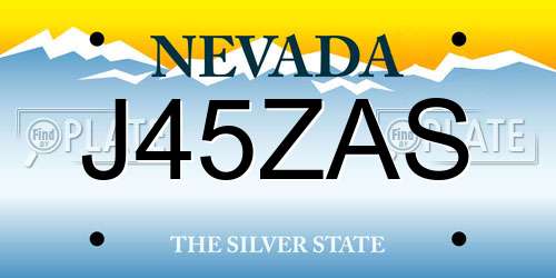 J45ZAS Nevada License Plate