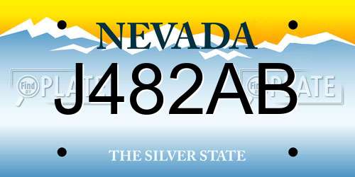J482AB Nevada License Plate
