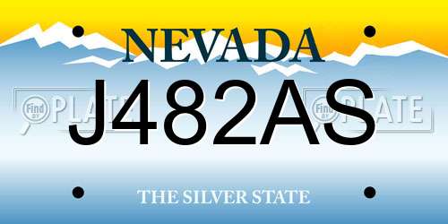 J482AS Nevada License Plate