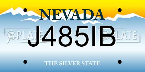 J485IB Nevada License Plate