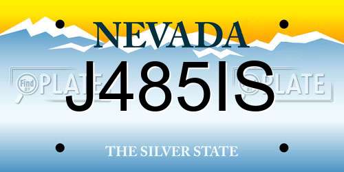 J485IS Nevada License Plate
