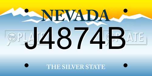 J4874B Nevada License Plate