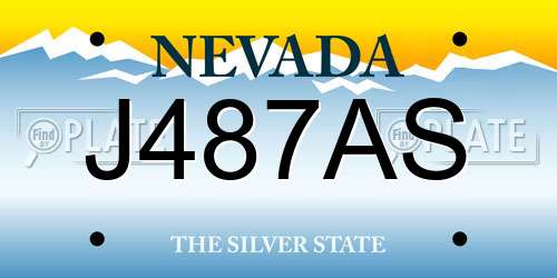 J487AS Nevada License Plate