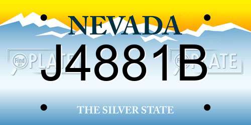 J4881B Nevada License Plate