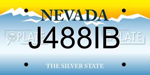 J488IB Nevada License Plate