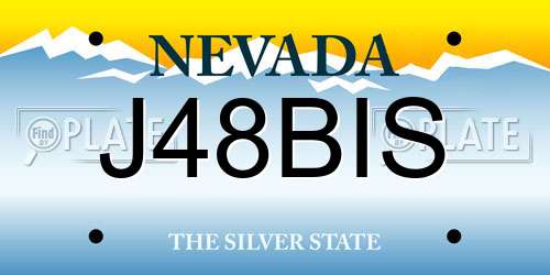 J48BIS Nevada License Plate