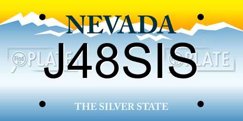 J48SIS Nevada License Plate