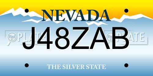 J48ZAB Nevada License Plate