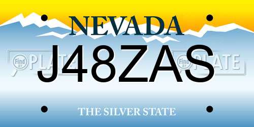 J48ZAS Nevada License Plate