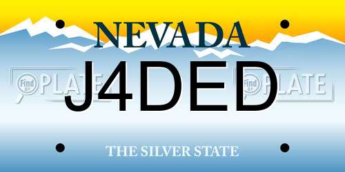 J4DED Nevada License Plate