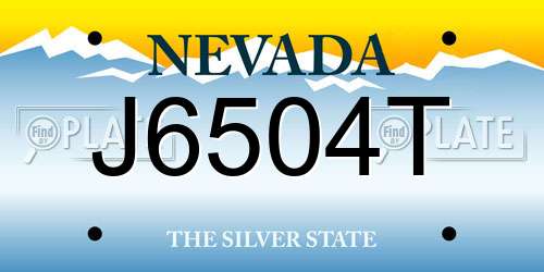 J6504T Nevada License Plate