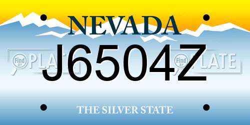 J6504Z Nevada License Plate