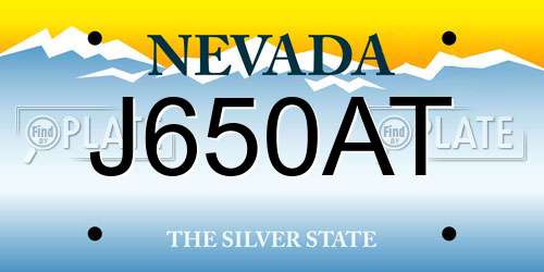 J650AT Nevada License Plate