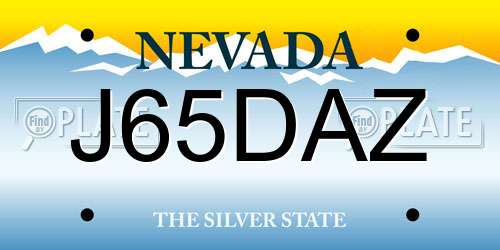 J65DAZ Nevada License Plate