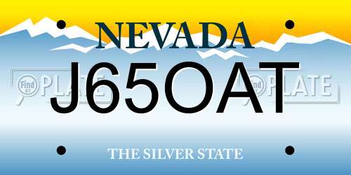 J65OAT Nevada License Plate