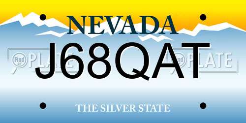 J68QAT Nevada License Plate