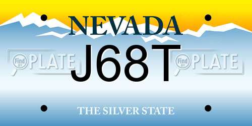 J68T Nevada License Plate