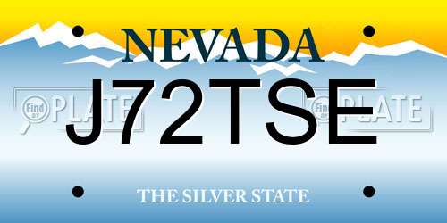 J72TSE Nevada License Plate