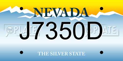J7350D Nevada License Plate