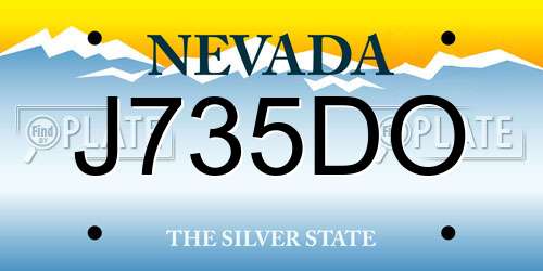 J735DO Nevada License Plate