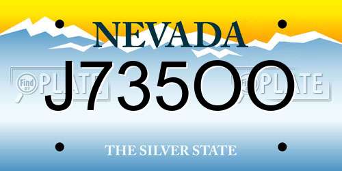 J735OO Nevada License Plate