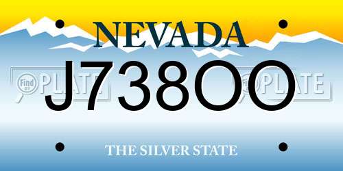 J738OO Nevada License Plate