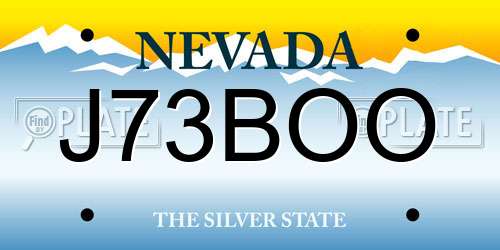 J73BOO Nevada License Plate