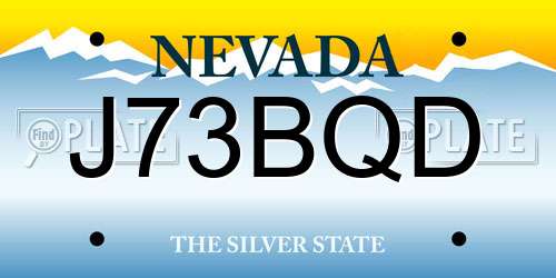 J73BQD Nevada License Plate
