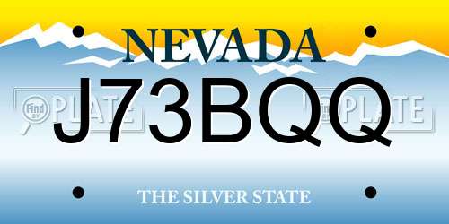 J73BQQ Nevada License Plate