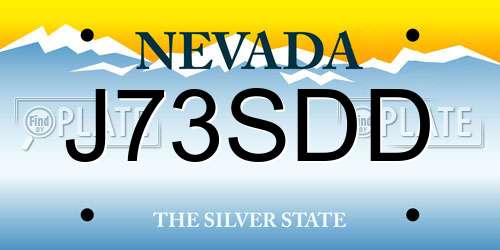 J73SDD Nevada License Plate