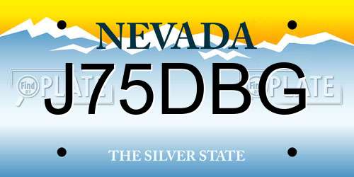 J75DBG Nevada License Plate