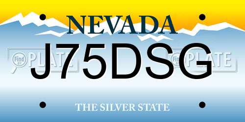 J75DSG Nevada License Plate