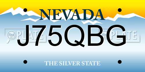 J75QBG Nevada License Plate