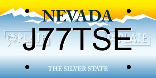 J77TSE Nevada License Plate