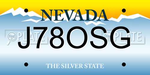 J78OSG Nevada License Plate